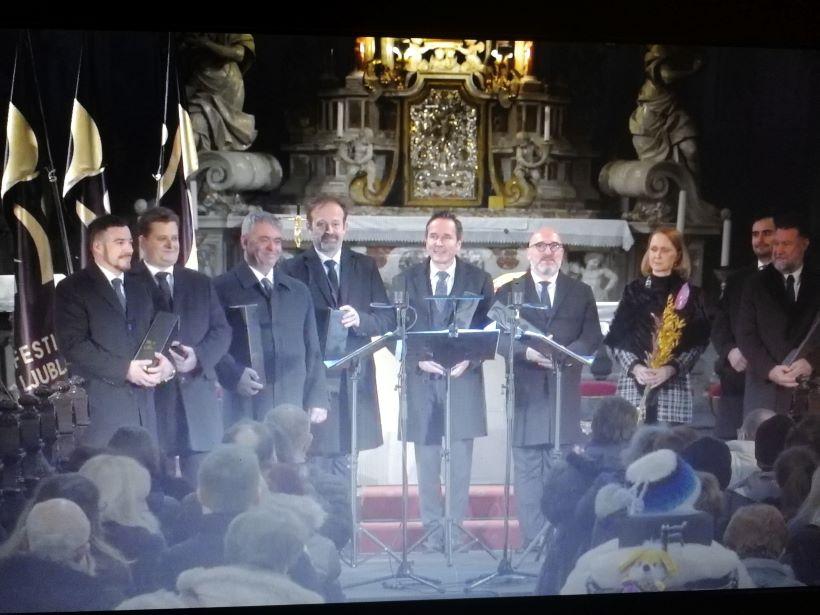 Slovenski oktet končal svoj jubilej z božičnimi pesmimi